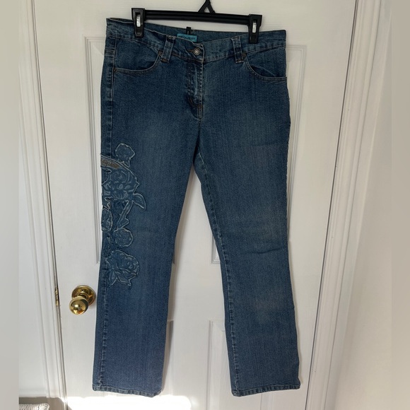 Request Denim - Blue Embroidered Women's vintage Jeans